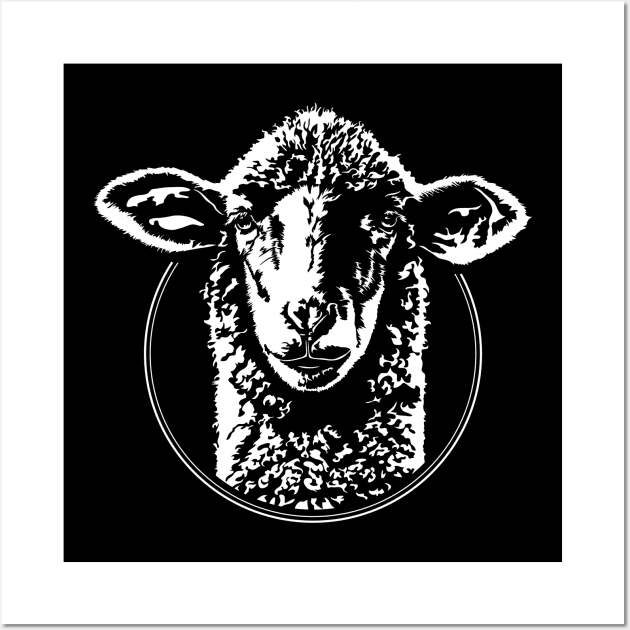 Funny Sheep Portrait Animal Lamb Herder Wall Art by wilsigns